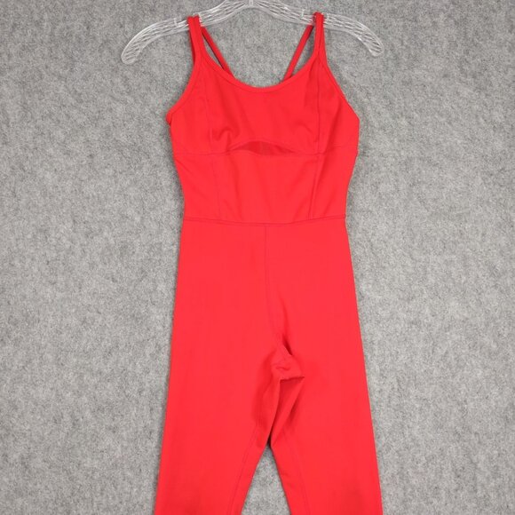 Love Soft Jumpsuit Womens Sz XS Red Yoga Athletic Move Stretch Poly Spandex Flaw - Picture 3 of 13